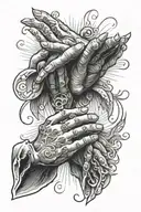 prayer hands tattoo design idea