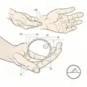 Design a minimalist tattoo for a man's hand, wrapping around the wrist (not on the palm), following this sequence: 1. Origin: A small circle at the beginning of the band, symbolizing the starting point of life's journey. 2. Challenges: Next to the circle, a small mountain or wave, depicting the trials and obstacles faced. 3. Growth: Following the challenges, a growing plant or tree, illustrating personal development and growth. 4. Achievement: A star or peak comes next, representing the attainment of goals and successes. 5. Wisdom: Concluding the sequence, an open book or owl, embodying the wisdom and knowledge accumulated over time. 6. Continuity: A seamless line flows through all the symbols, uniting them and emphasizing the continuous nature of life’s path. tattoo design idea