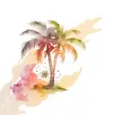 palm tree tattoo design idea