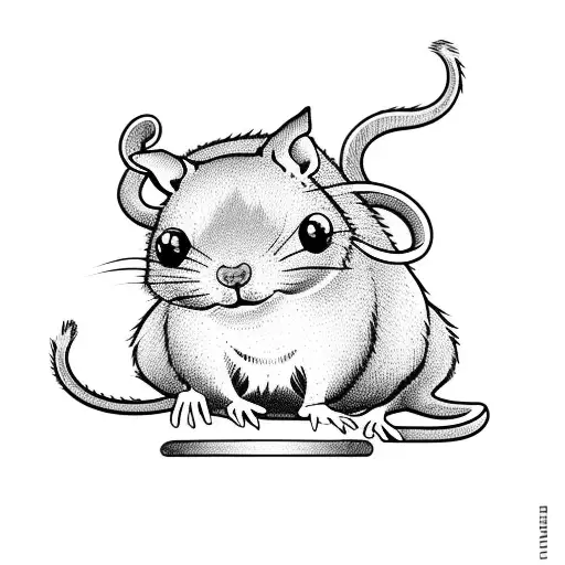 cute rat tattoo design idea