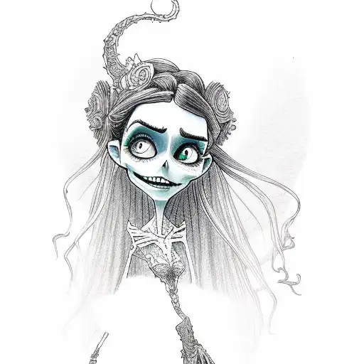 corpse bride tattoo design idea