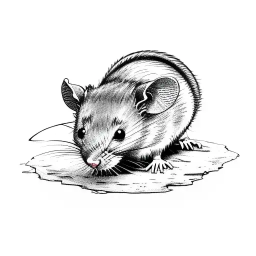 cute rat with poison tattoo design idea