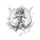 gogeta super saiyan 4 tattoo design idea