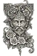 asclepius and rose intertwined tattoo design idea