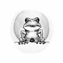 frog holding a camera tattoo design idea