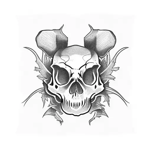rat skull tattoo design idea