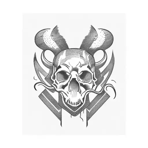 rat skull army helmet  tattoo design idea
