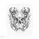 rat skull tattoo design idea