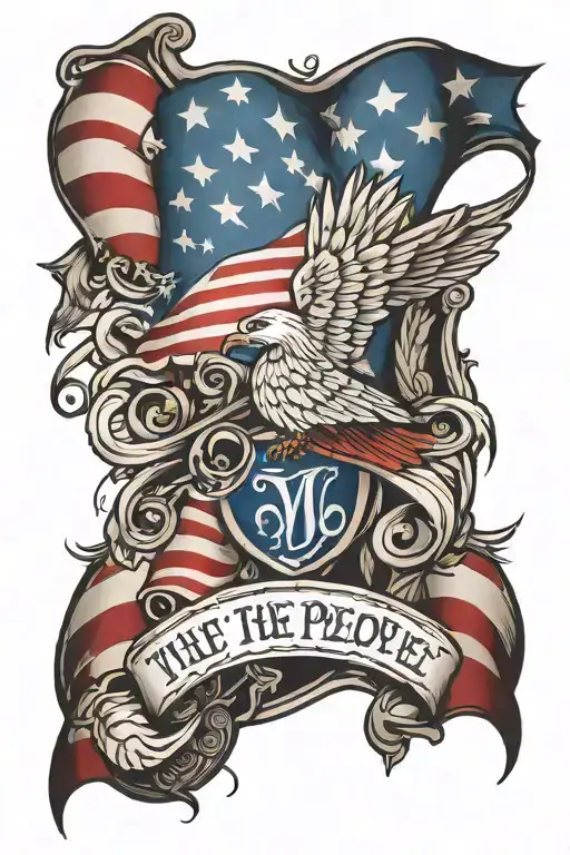 patriotic, we the people tattoo design idea