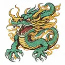 chinese dragon, old school, traditional  tattoo design idea