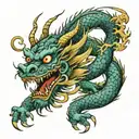 chinese dragon, old school, traditional  tattoo design idea