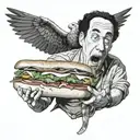 seinfeld eating a sub tattoo design idea