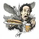 seinfeld eating a sub tattoo design idea