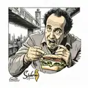 seinfeld eating a sub tattoo design idea