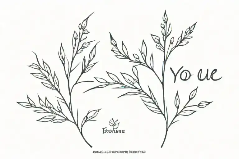 because of you and semi colon made of fireweed  tattoo design idea