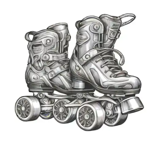 bauer roller skates tattoo design idea