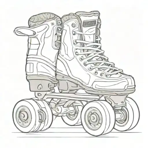 bauer roller skate wheels tattoo design idea