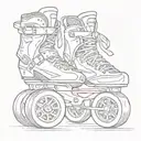 bauer roller skate wheels tattoo design idea