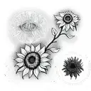 sunflower with tree of life tattoo design idea