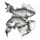 Pisces zodiac sign for son, include the name Mason tattoo design idea