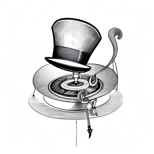 A top hat with a gramophone on top  tattoo design idea