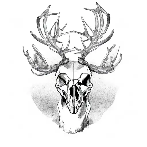 Reindeer skull tattoo design idea