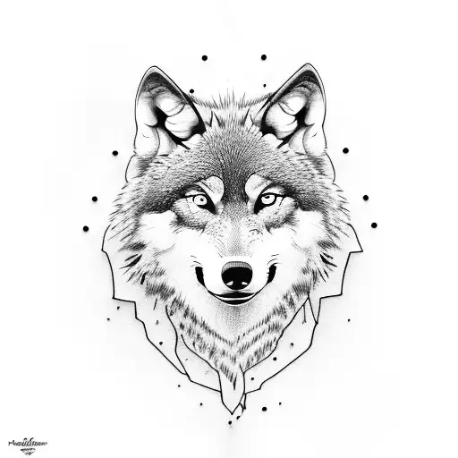 wolf houling, backround black forest tattoo design idea