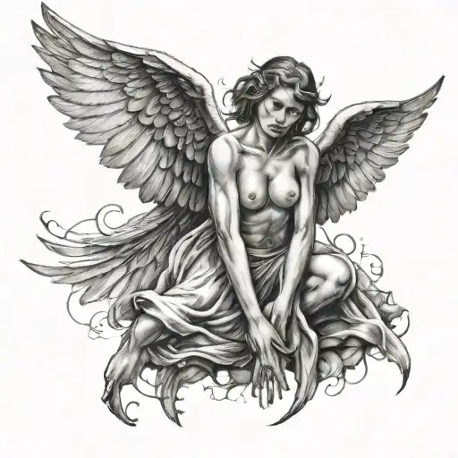 fallen Angel tattoo design idea