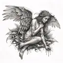 fallen Angel tattoo design idea