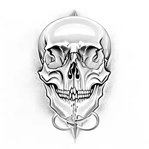 skull with hour glass and tulip with a word memento mori, bonfire strength of a tiger and roman emperor marcus aurelius tattoo design idea