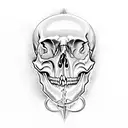 skull with hour glass and tulip with a word memento mori, bonfire strength of a tiger and roman emperor marcus aurelius tattoo design idea