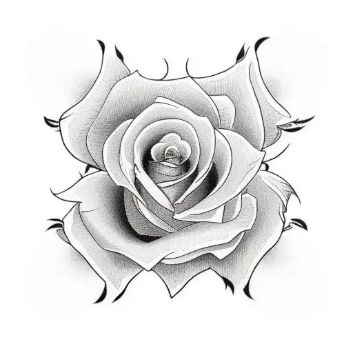Rose and clock tattoo design idea