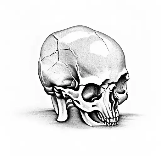 A skull made out of toothbrushe Tooths, bones, jaw, watch olds and dental tools tattoo design idea