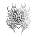 devil mask tattoo design idea