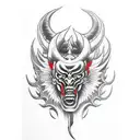 devil mask tattoo design idea