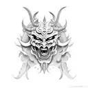 devil mask tattoo design idea