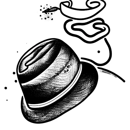 Snake wearing a hat smoking weed tattoo design idea