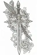 Gothic era sword tattoo tattoo design idea