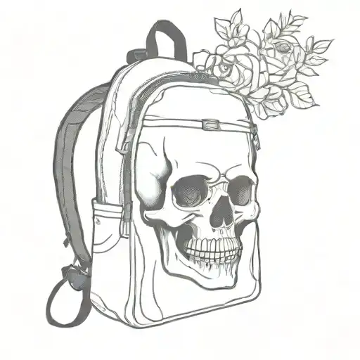 backpack skull tattoo design idea