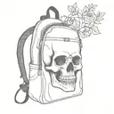 backpack skull tattoo design idea
