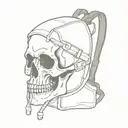 backpack skull tattoo design idea