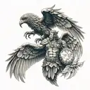 warrior and eagle wings tattoo design idea
