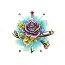 head, ladybutterfly old school tattoo design idea