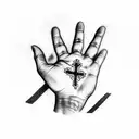 Jesus' hand on the cross tattoo design idea