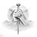Jesus' hand on the cross tattoo design idea