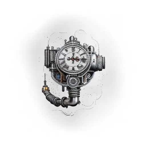 steampunk for arm tattoo design idea