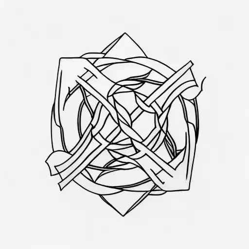 Three swords crossing eachother tattoo design idea