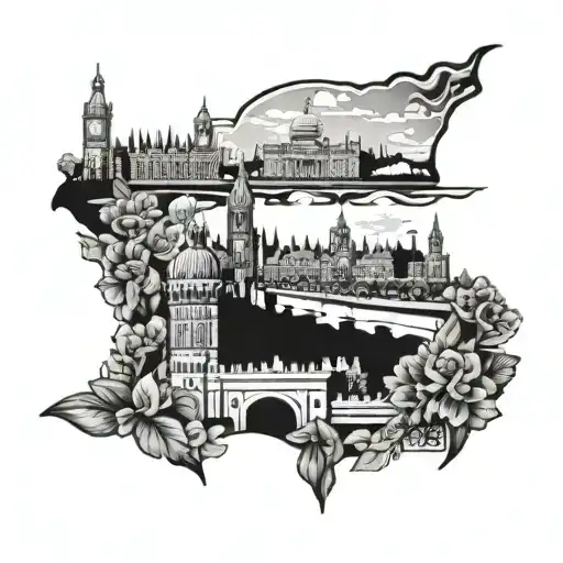 Newcastle scenery with st james park   tattoo design idea