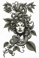 medusa olive branches tattoo design idea