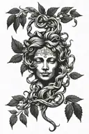 medusa olive branches tattoo design idea